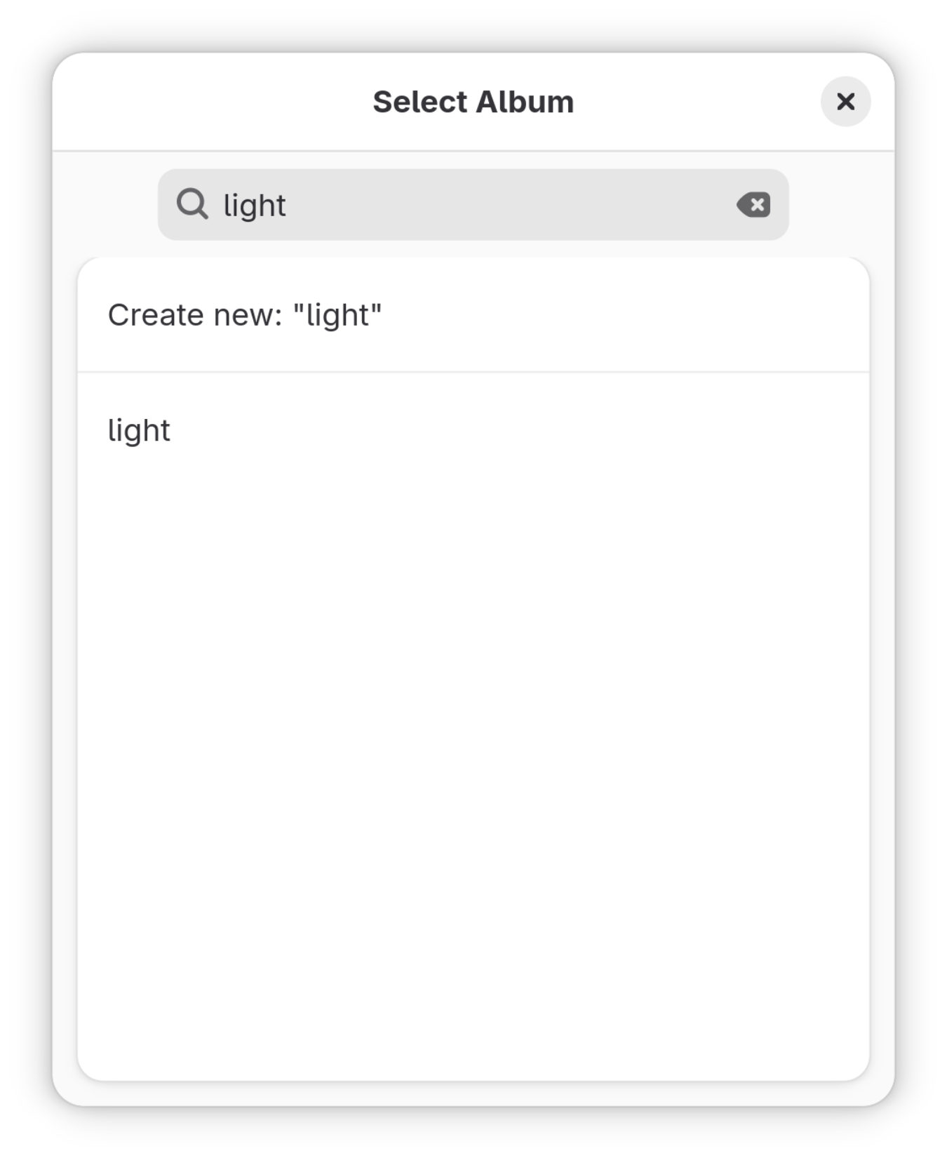 Album Selection with Search